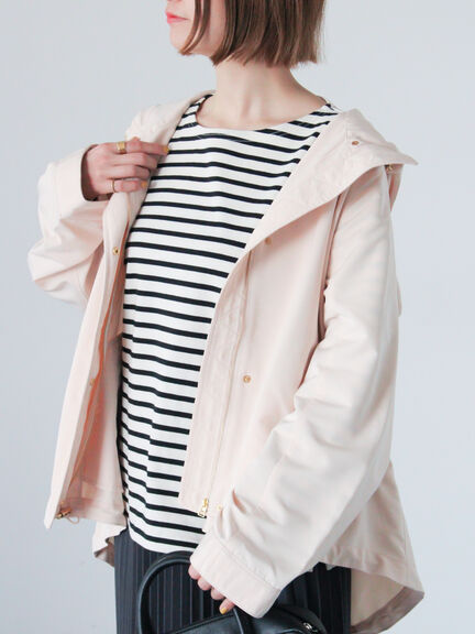 ボーダー長袖カットソー《2025spring catalog item》（オフホワイト/グレー/ベージュ/オレンジ）｜Lugnoncure（ルノンキュール）通販