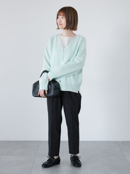 ボーダー長袖カットソー《2025spring catalog item》（オフホワイト/グレー/ベージュ/オレンジ）｜Lugnoncure（ルノンキュール）通販