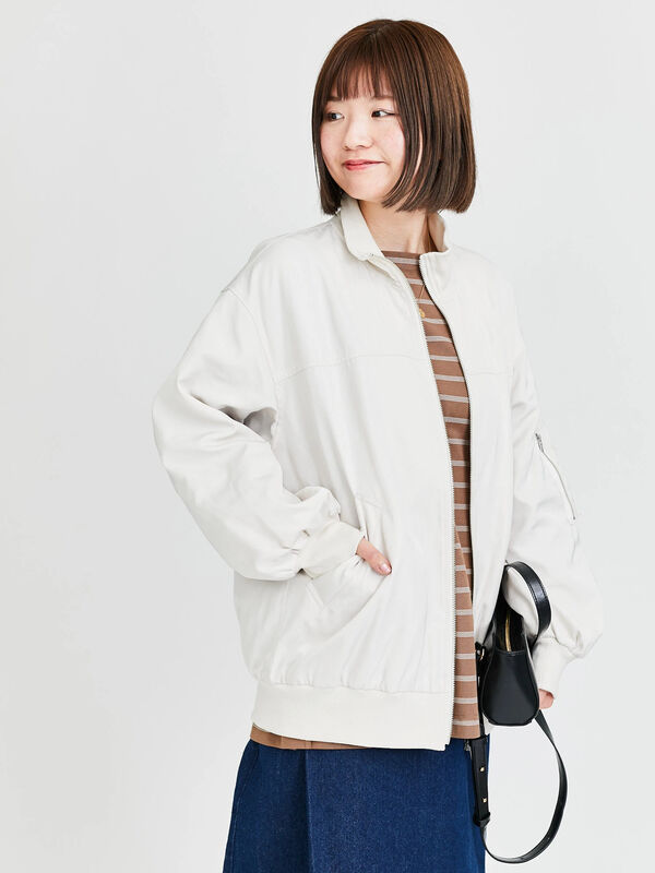 ノーカラーミリタリーブルゾン AMERICAN RAG CIE ブルゾン アウター ノーカラーミリタリー