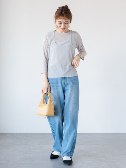 デニムストレートパンツ《2025spring catalog item》（ブラック/ブルー/ネイビー）｜Lugnoncure（ルノンキュール）通販
