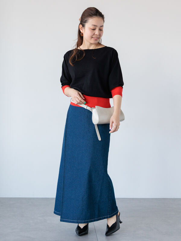 セール】 ラップ風デニムスカート《2025spring catalog item