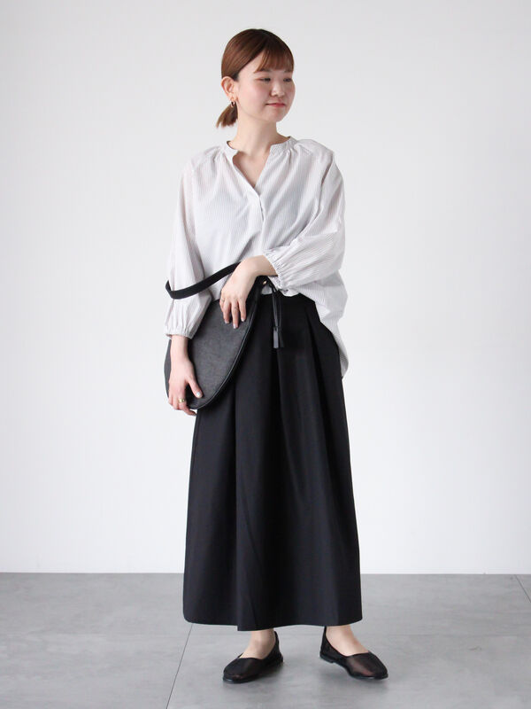 セール】 【イージーケア】7分袖スキッパーブラウス（オフホワイト