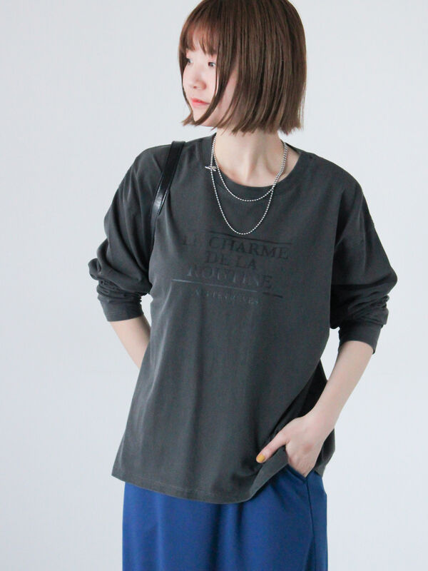 アソート柄プリントTシャツ（チャコールグレー）｜Lugnoncure（ルノンキュール）通販