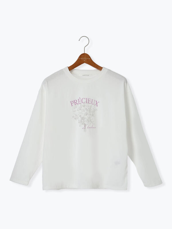 T-SHIRT WITH LONG SLEEVES WITH TEXT - Electric blue | ZARA