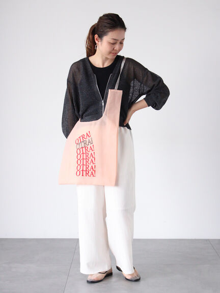 刺繍マルシェバッグ《2025spring catalog item》（オフホワイト/ピンク/オレンジ）｜Lugnoncure（ルノンキュール）通販