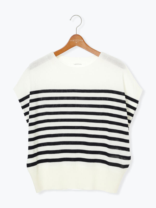 セール】 フレンチスリーブニット（オフホワイト