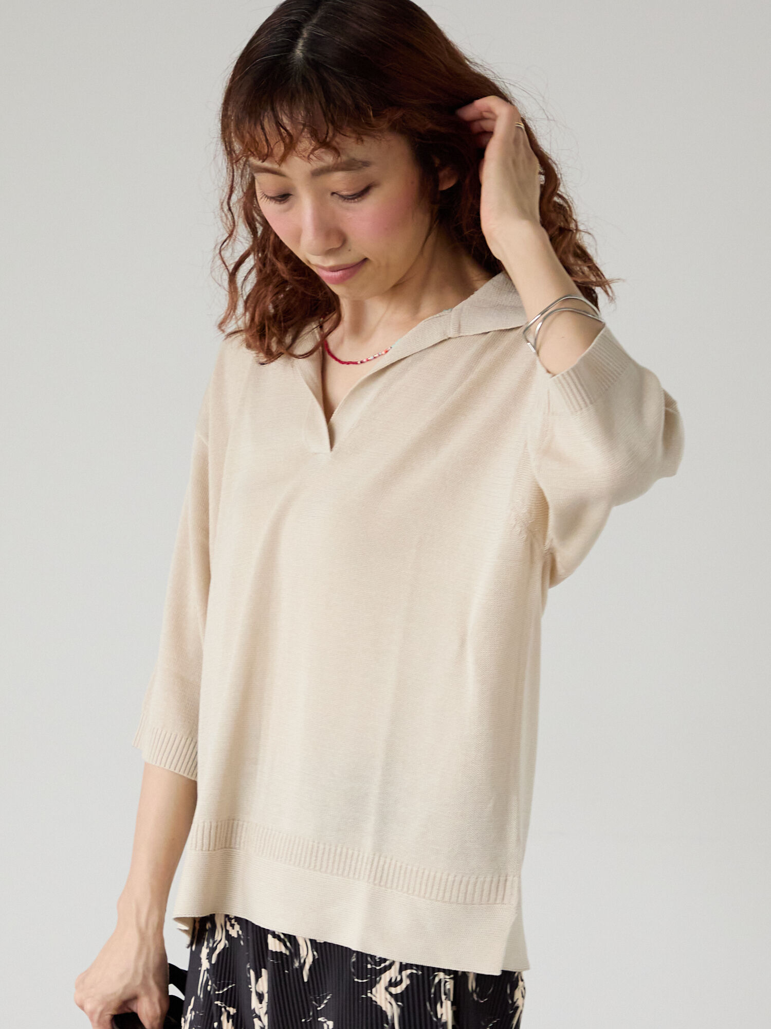 searoomlynn Heavyブークレスキッパーニット　ナチュラル Sea Room Lynn Heavyブークレスキッパーニット
