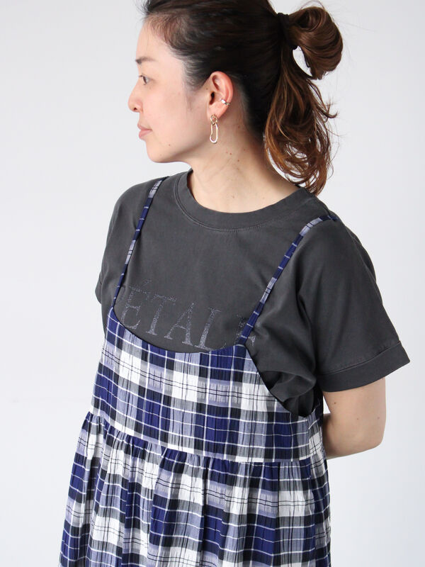 ピグメント加工グリッタープリントTシャツ（チャコールグレー）｜Lugnoncure（ルノンキュール）通販