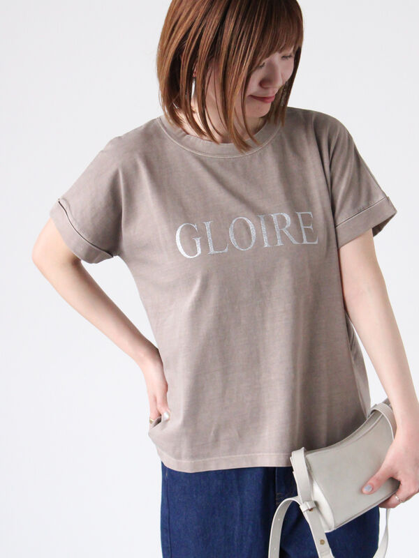 ピグメント加工グリッタープリントTシャツ（モカ）｜Lugnoncure（ルノンキュール）通販