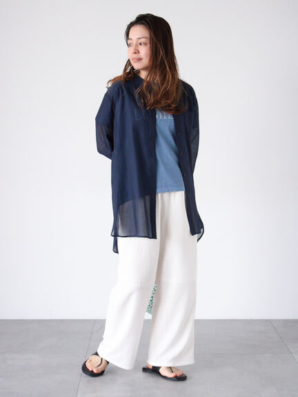 ピグメント加工グリッタープリントTシャツ（チャコールグレー/モカ/ブルー）｜Lugnoncure（ルノンキュール）通販