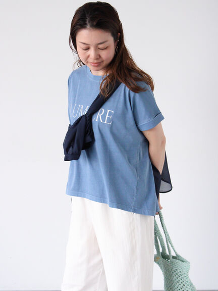 ピグメント加工グリッタープリントTシャツ（チャコールグレー/モカ/ブルー）｜Lugnoncure（ルノンキュール）通販