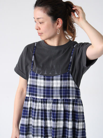 ピグメント加工グリッタープリントTシャツ（チャコールグレー/モカ/ブルー）｜Lugnoncure（ルノンキュール）通販