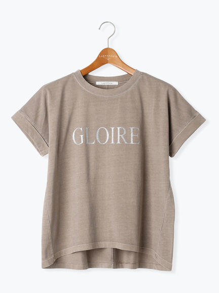 ピグメント加工グリッタープリントTシャツ（チャコールグレー/モカ/ブルー）｜Lugnoncure（ルノンキュール）通販