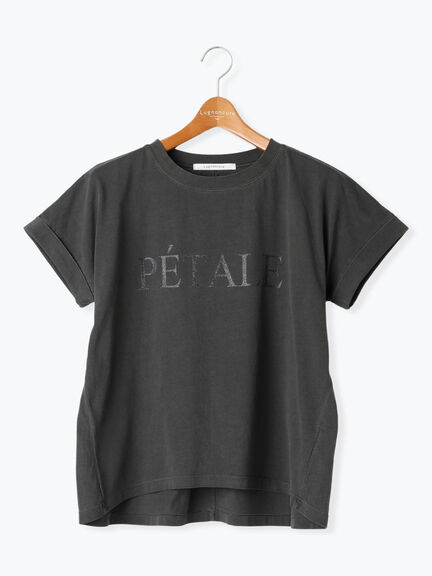 ピグメント加工グリッタープリントTシャツ（チャコールグレー/モカ/ブルー）｜Lugnoncure（ルノンキュール）通販