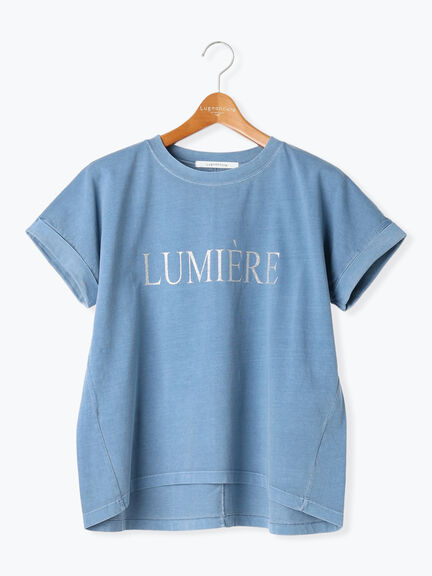 ピグメント加工グリッタープリントTシャツ（チャコールグレー/モカ/ブルー）｜Lugnoncure（ルノンキュール）通販