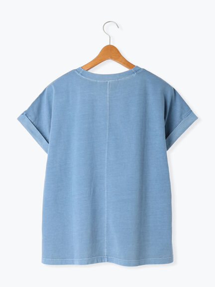 ピグメント加工グリッタープリントTシャツ（チャコールグレー/モカ/ブルー）｜Lugnoncure（ルノンキュール）通販