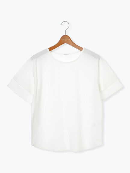 プレーティング袖タックTシャツ（オフホワイト/チャコールグレー/ブラック/ピンク/ブルー）｜Lugnoncure（ルノンキュール）通販