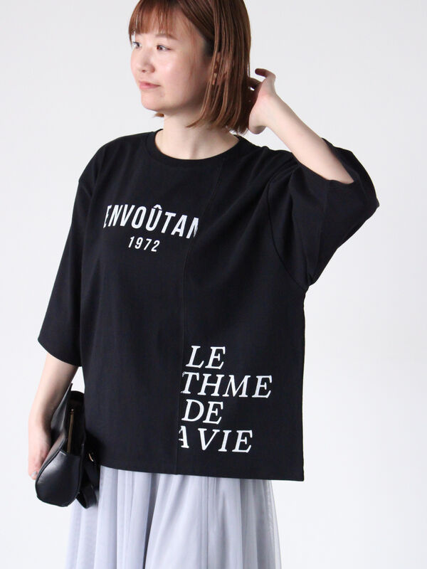 リメイク風プリントTシャツ（ブラック）｜Lugnoncure（ルノンキュール）通販