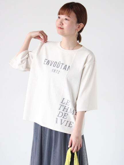 リメイク風プリントTシャツ（オフホワイト/チャコールグレー/ブラック）｜Lugnoncure（ルノンキュール）通販