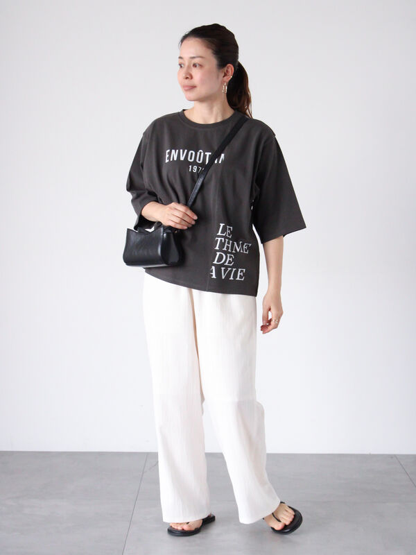 セール】 リメイク風プリントTシャツ（オフホワイト