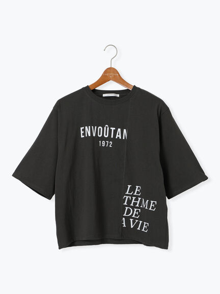 リメイク風プリントTシャツ（オフホワイト/チャコールグレー/ブラック）｜Lugnoncure（ルノンキュール）通販