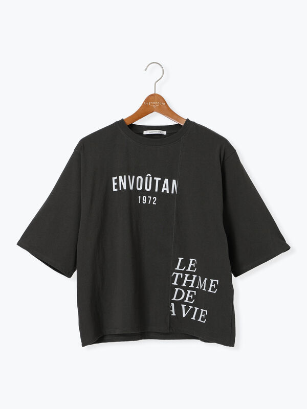 セール】 リメイク風プリントTシャツ（オフホワイト
