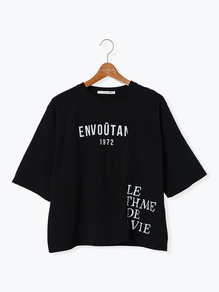 リメイク風プリントTシャツ（オフホワイト/チャコールグレー/ブラック）｜Lugnoncure（ルノンキュール）通販