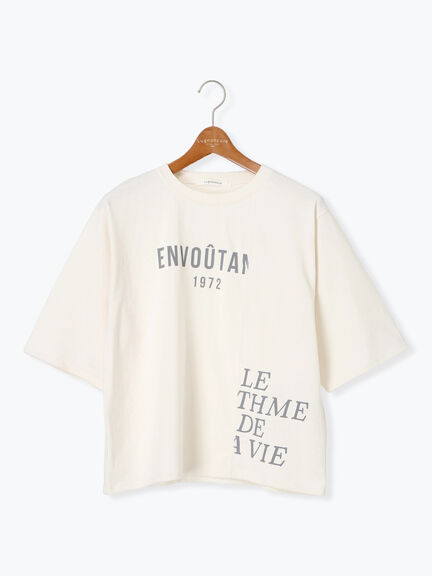 リメイク風プリントTシャツ（オフホワイト/チャコールグレー/ブラック）｜Lugnoncure（ルノンキュール）通販
