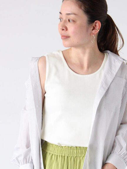 前後2WAYテレコタンクトップ《2025summer catalog item》（オフホワイト/グレー/ブラック）｜Lugnoncure（ルノンキュール）通販
