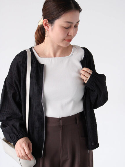 前後2WAYテレコタンクトップ《2025summer catalog item》（オフホワイト/グレー/ブラック）｜Lugnoncure（ルノンキュール）通販