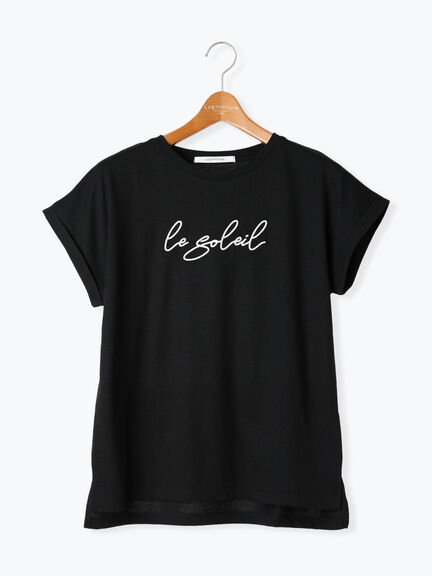 フロント刺繍Tシャツ（オフホワイト/ブラック/ピンク）｜Lugnoncure（ルノンキュール）通販