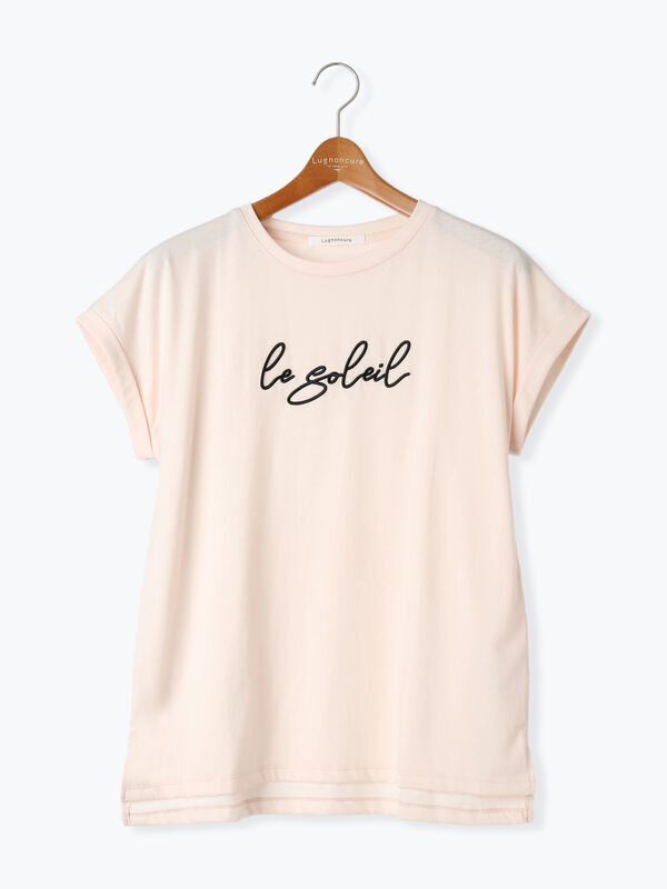 セール】 フロント刺繍Tシャツ（オフホワイト/ブラック/ピンク