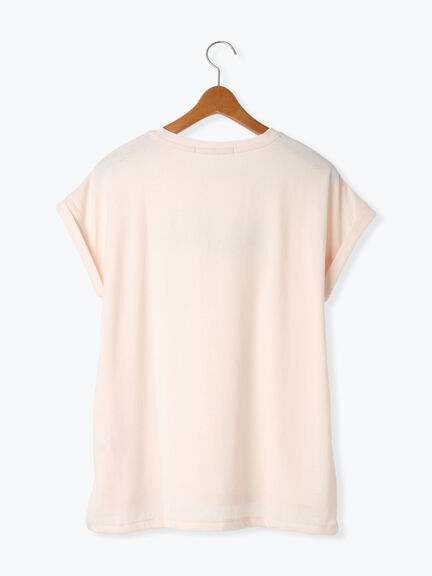 フロント刺繍Tシャツ（オフホワイト/ブラック/ピンク）｜Lugnoncure（ルノンキュール）通販