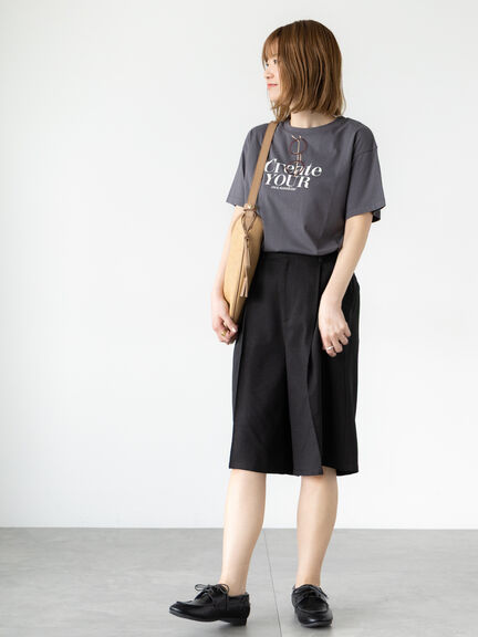 メガネ刺繍プリントTシャツ（オフホワイト/チャコールグレー/ブラック/キナリ）｜Lugnoncure（ルノンキュール）通販