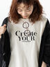 メガネ刺繍プリントTシャツ（オフホワイト/チャコールグレー/ブラック/キナリ）｜Lugnoncure（ルノンキュール）通販