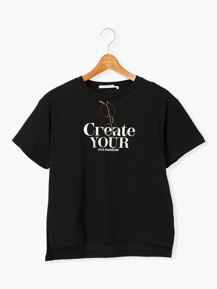 メガネ刺繍プリントTシャツ（オフホワイト/チャコールグレー/ブラック/キナリ）｜Lugnoncure（ルノンキュール）通販
