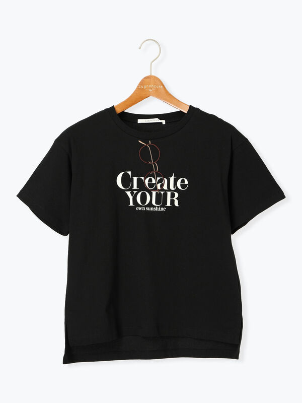 ブランド一覧 | ワールド オンラインストア 期間限定】 メガネ刺繍プリントTシャツ（オフホワイト トップス