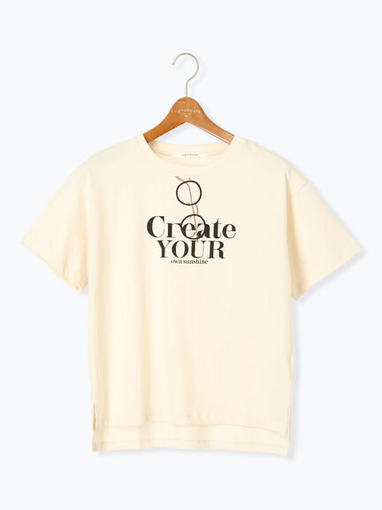 メガネ刺繍プリントTシャツ（オフホワイト/チャコールグレー/ブラック/キナリ）｜Lugnoncure（ルノンキュール）通販