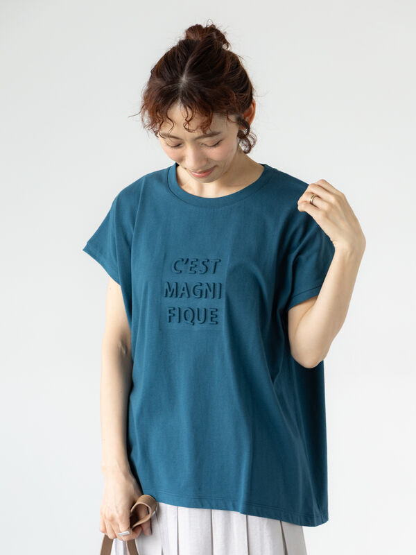 エンボスロゴTシャツ（ブルー）｜Lugnoncure（ルノンキュール）通販
