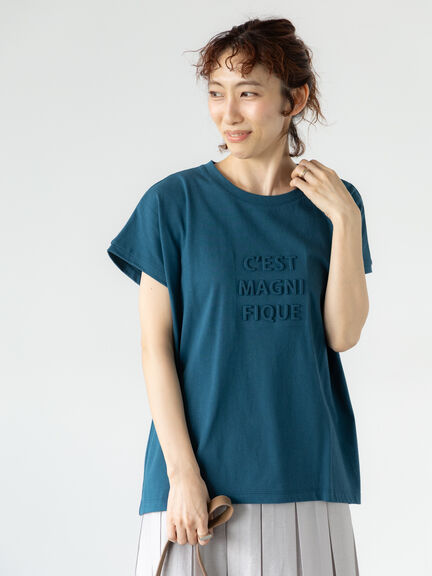 エンボスロゴTシャツ（オフホワイト/ブラック/ベージュ/ブルー）｜Lugnoncure（ルノンキュール）通販