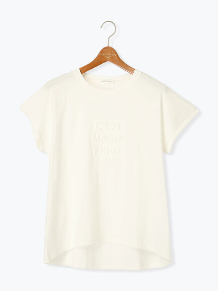 エンボスロゴTシャツ（オフホワイト/ブラック/ベージュ/ブルー）｜Lugnoncure（ルノンキュール）通販