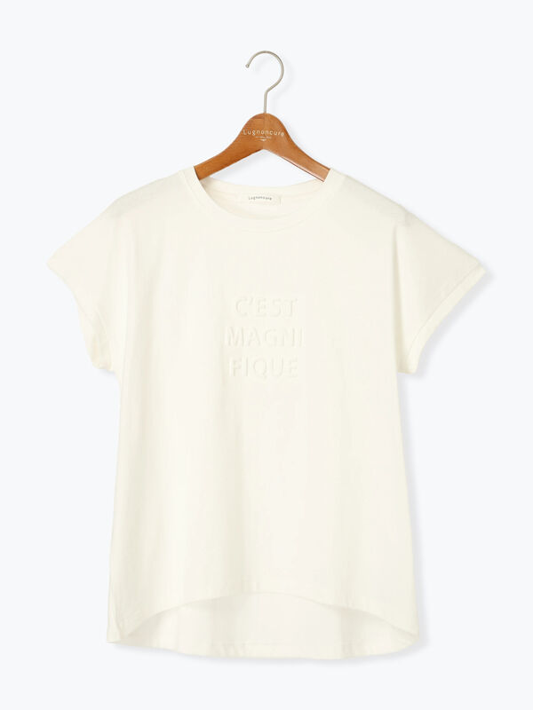 期間限定】 エンボスロゴTシャツ（オフホワイト/ブラック