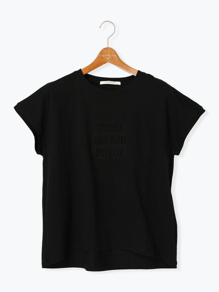 エンボスロゴTシャツ（オフホワイト/ブラック/ベージュ/ブルー）｜Lugnoncure（ルノンキュール）通販