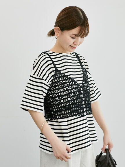 レースキャミソールビスチェ《2025summer catalog item》（オフホワイト/ブラック/ブラウン）｜Lugnoncure（ルノンキュール）通販