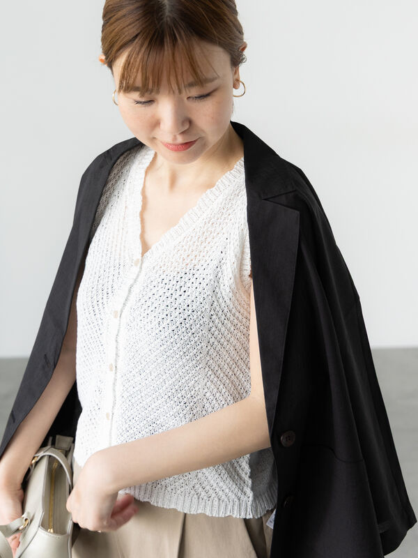 テープヤーンニットベスト《2025summer catalog item》（オフホワイト）｜Lugnoncure（ルノンキュール）通販