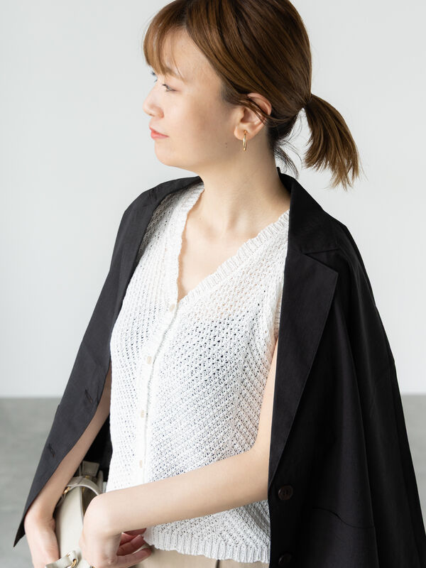 セール】 テープヤーンニットベスト《2025summer catalog item