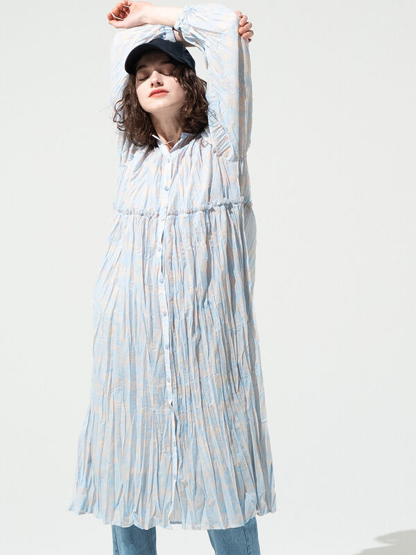 セール】 ボタニカル柄シワ加工ワンピース《2025spring catalog