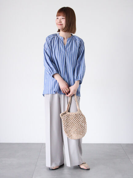 タックワイドパンツ《2025spring catalog item》（グレー/ブラウン/ネイビー）｜Lugnoncure（ルノンキュール）通販