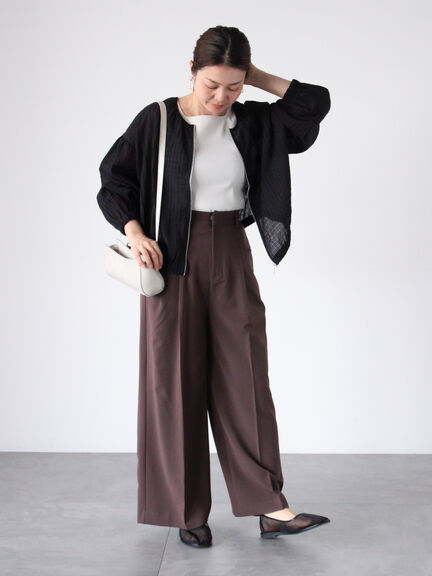 タックワイドパンツ《2025spring catalog item》（グレー/ブラウン/ネイビー）｜Lugnoncure（ルノンキュール）通販