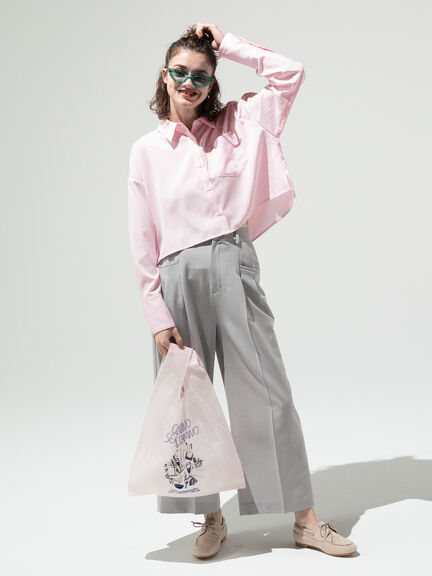 MIXストライプクロップドシャツ《2025spring catalog item》（ピンク/ブルー）｜Lugnoncure（ルノンキュール）通販
